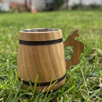 Мини дървена халба