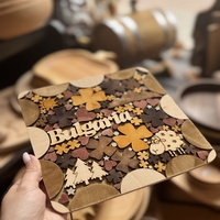 Подложка с дървена мозайка за сервиране