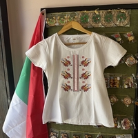 Дамска бяла тениска с цветна бродерия „Традиционни мотиви“