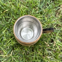 Мини дървена халба