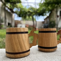 Мини дървена халба