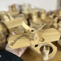 Двойна дървена солничка с лъжичка  – модел „България“