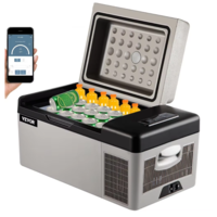 Компресорен авто хладилник VEVOR 20L – 12V/24V/220V, APP контрол, фризер до -20°C