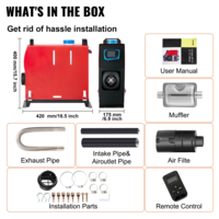 Суха дизелова печка 12V 5KW с LCD дисплей и шумозаглушител