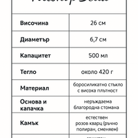Бутилка за зареждане на вода с Розов Кварц