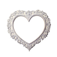 Chipboard white heart-shaped frame