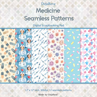 Medicine Seamless Patterns - Digital Papers