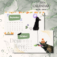 2024 Calendar with Cats