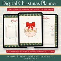 Digital Pages For Christmas Planner in English