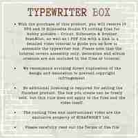 SVG Typewriter Box - in English