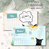 2024 Calendar with Cats