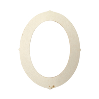 Chipboard silver oval frame