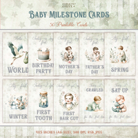 Baby Boy Milestone Cards - In English