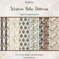 Western Boho Patterns - Digital papers