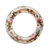 Chipboard circle frame with flowers