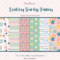 Birthday Seamless Patterns - Digital Papers