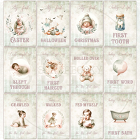 Baby Girl Milestone Cards - In English