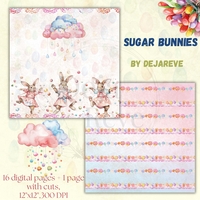 Sugar Bunnies - Digital Papers