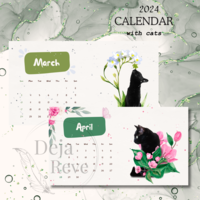 2024 Calendar with Cats