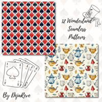 Дигитална хартия - Wonderland Seamless Patterns