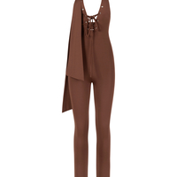 MOCHA WRAP CATSUIT