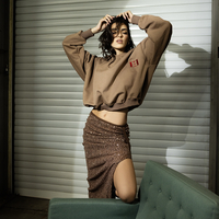 Caramel crop hoodie