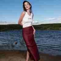 BURGUNDY LONG SKIRT