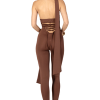 MOCHA WRAP CATSUIT