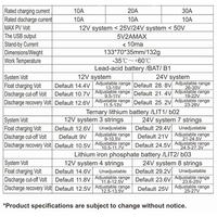 30А PWM Соларен Контролер - Lead Acid , Lifepo4 , LiIon , AGM ....