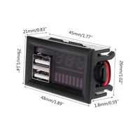 Волтметър 12v с  два USB порта за зареждане