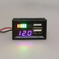 Волтметър 12v с  два USB порта за зареждане