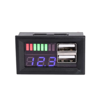Волтметър 12v с  два USB порта за зареждане