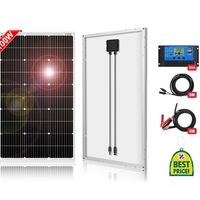 Комплект 100w соларен панел + 30А контролер + кабели 8м.