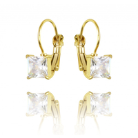 Позлатени обеци с 14К злато с цирконии