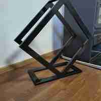 Стойка за дърва GeoFire– метална, дизайнерска, черна