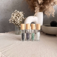 Рол-он бутилка с ролер от турмалин и скъпоценни камъни