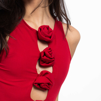 FLAME RED CUT OUT TOP