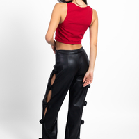 FLAME RED CUT OUT TOP