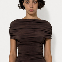 Freya Gathered Caped Mini Dress