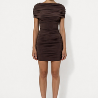 Freya Gathered Caped Mini Dress