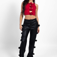 FLAME RED CUT OUT TOP