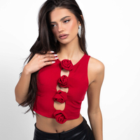 FLAME RED CUT OUT TOP