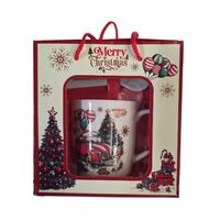 Коледна чаша с дръжка и лъжица в кутия 210мл.ZH274B