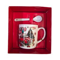 Коледна чаша с дръжка и лъжица в кутия 210мл.ZH274B