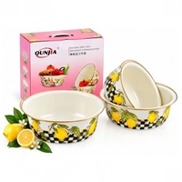 Комплект 3 броя емайлирани купи с лимони, 24, 28 и 32 см.