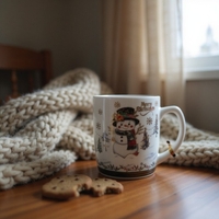 Коледна чаша с дръжка и лъжица в кутия 210мл. ZH272B