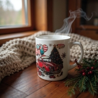 Коледна чаша с дръжка и лъжица в кутия 210мл.ZH274B