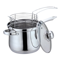Тенджера с кошница за пържене Bohmann BH 1667FR, 3.4 л, 18 см, Индукция, Инокс