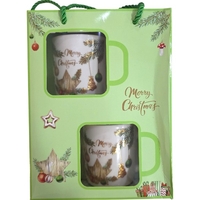 Коледна чаша с дръжка 2бр. с лъжица 2бр. 210мл.CH54B