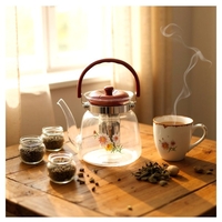 Стъклен чайник с цедка 1,4л